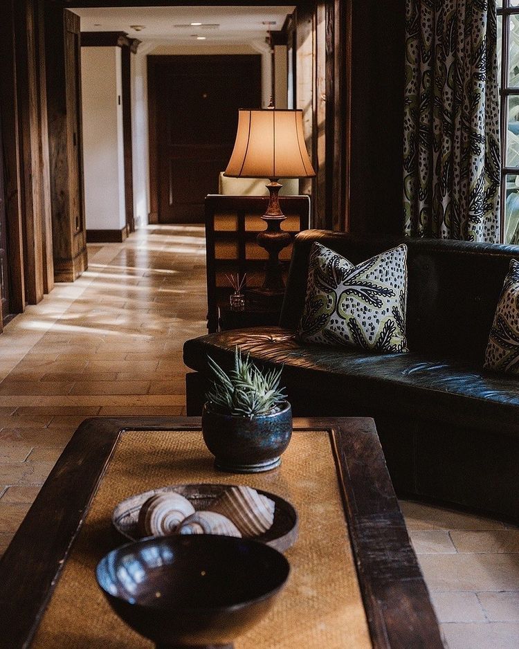 Closeup of a sofa in Television Loggia room at Brazilian Court