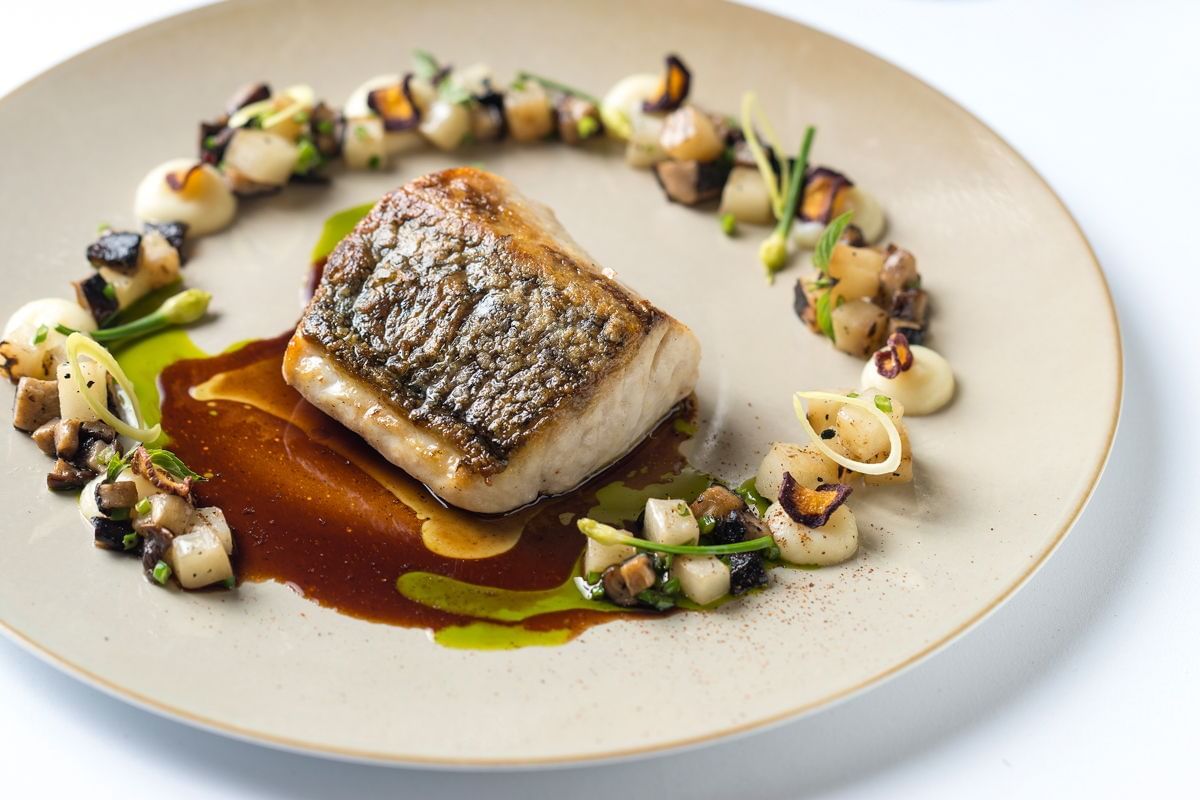 Closeup of pepper pan-fried sea salt dish at Brazilian Court