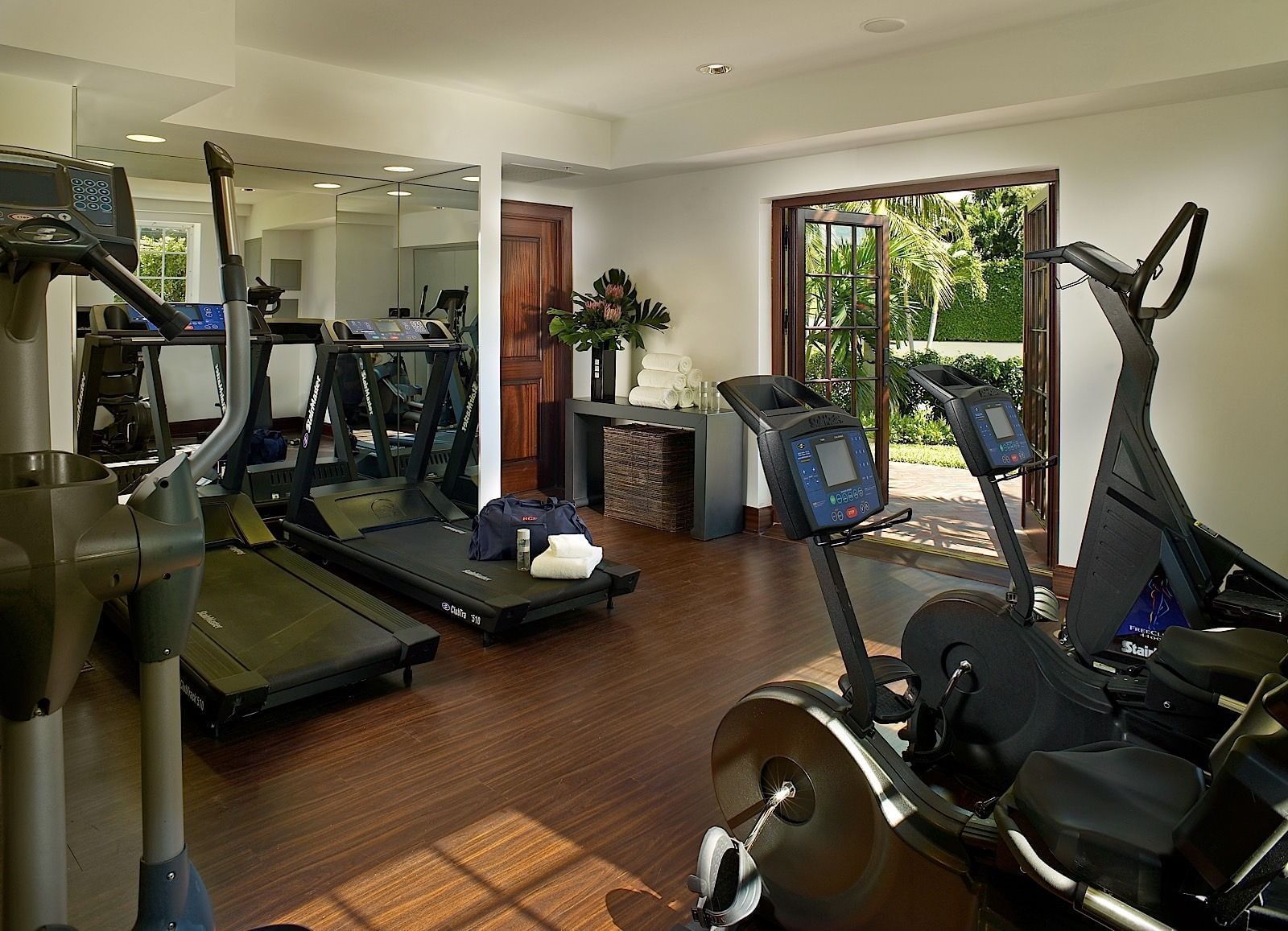 Interior of the fully-equipped gym at Brazilian Court