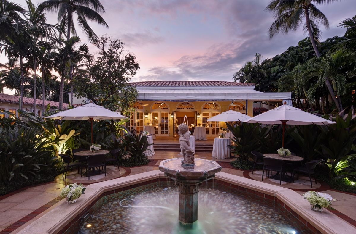 Cupid Boy And Fish Fountain with dining at Brazilian Court